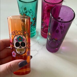 Colorful Skull Shot Glass Set